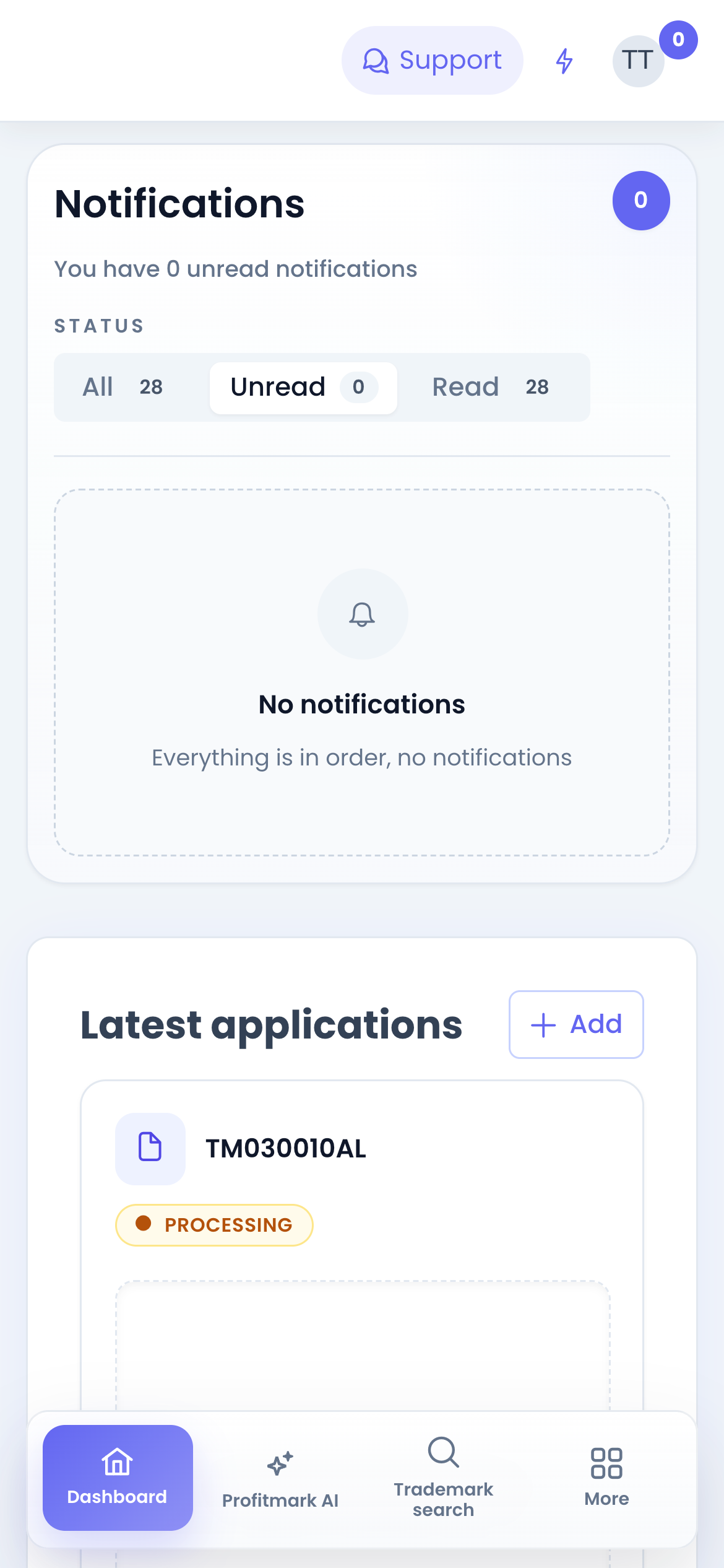 Your trademarks are always at hand in the mobile app